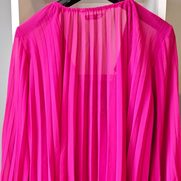 ZARA - Pleated Blouse - M - Raspberry Color - Picture 3 of 6